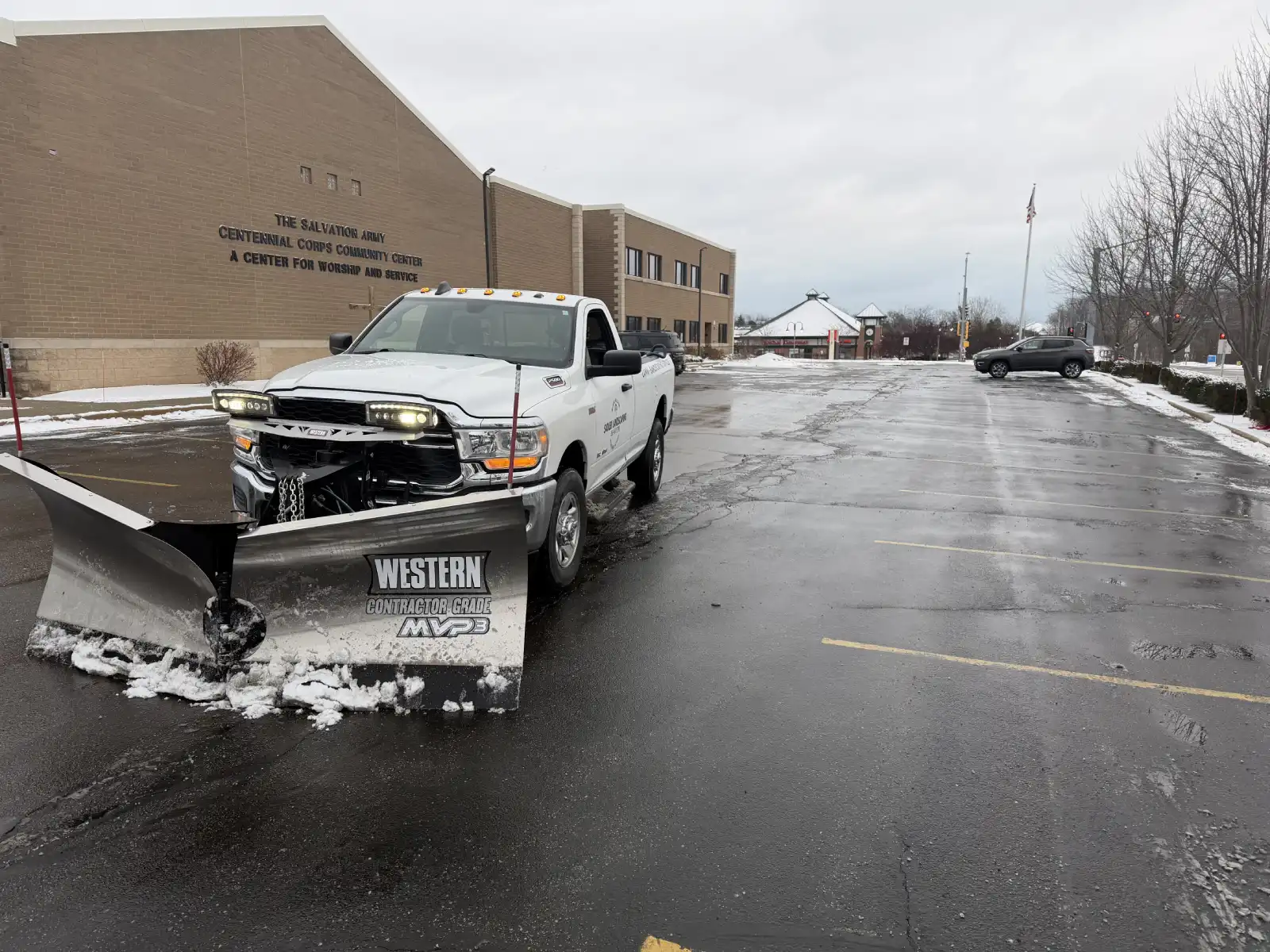 snow removal truck with plow
